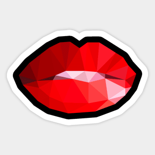 Red Lips Polygon Design Sticker